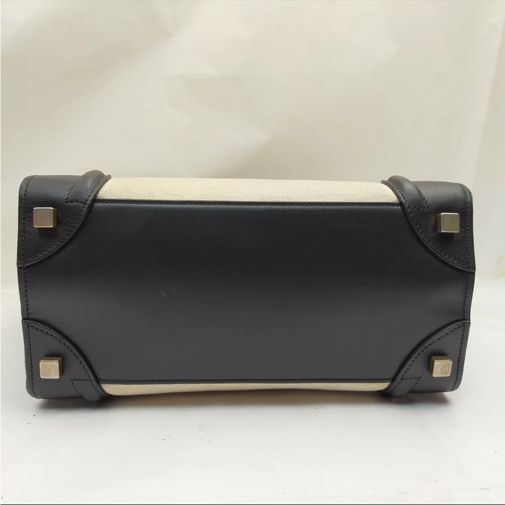 Celine Black, Cream, and Teal Satchel - Picture 3 of 8